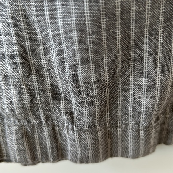 Ellen Tracy Linen Gray Pinstripe Pull-On Pants w Pockets, StringTies Medium - Picture 5 of 11